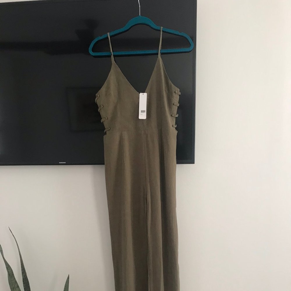 Audrey Green Linen Jumpsuit